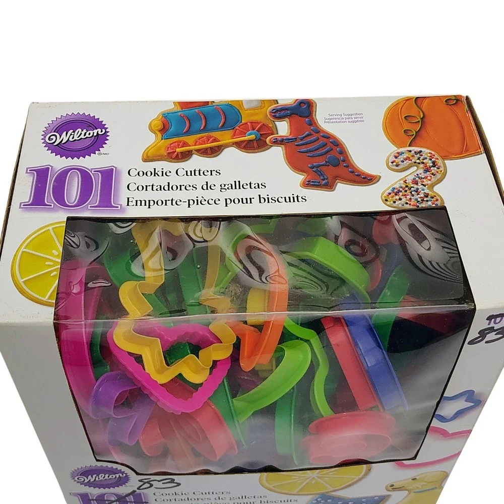 Wilton 83 Cookie Cutters Set Plastic Alphabet Numbers Holiday Shapes‎ Multicolor